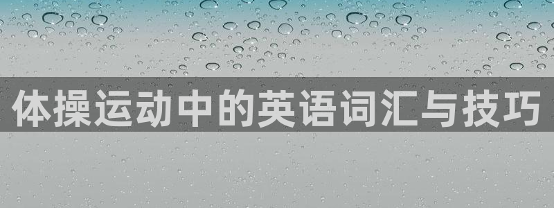 凯发官网下载平台APP：体操运动中的英语词汇与技巧